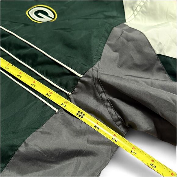 Green and white vintage NFL Green Bay Packers windbreaker jacket NFL Reebok XL - Picture 6 of 7
